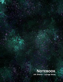 Paperback Notebook: Teal and Purple Scales - 100 Sheets - College Ruled (8.5 x 11) Book
