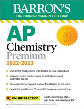 Paperback AP Chemistry Premium, 2022-2023: Comprehensive Review with 6 Practice Tests + an Online Timed Test Option Book
