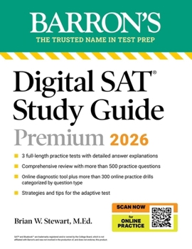 Paperback Digital SAT Study Guide Premium, 2026: 4 Practice Tests + Comprehensive Review + Online Practice Book