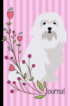 Journal: Anxiety Journal and Coloring Book 6x9 90 Pages Positive Affirmations Mandala Coloring Book Maltese Dog Pink