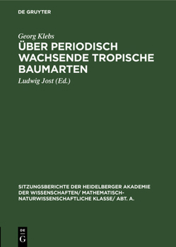 Hardcover Über Periodisch Wachsende Tropische Baumarten [German] Book