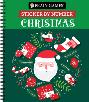 Spiral-bound Brain Games - Sticker by Number: Christmas (28 Images to Sticker - Santa Cover - Bind Up) Book