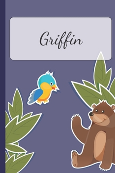 Paperback Griffin: Personalized Notebooks - Sketchbook for Kids with Name Tag - Drawing for Beginners with 110 Dot Grid Pages - 6x9 / A5 Book