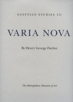 Hardcover Egyptian Studies III: Varia Nova Book