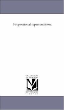 Paperback Proportional Representation; Book