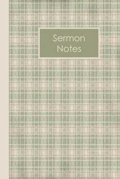 Paperback Christian Sermon Notes Journal: Green And Tan Plaid Book