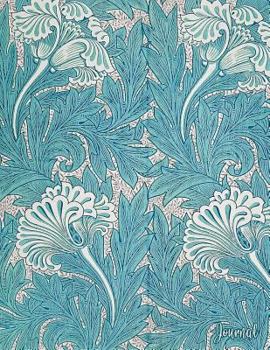 Journal: Beautiful Blue Flower Print | 150 College-ruled Pages | 8.5 x 11 - A4 Size (Vintage Floral Designs)