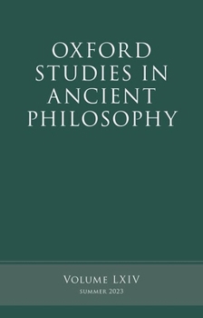 Paperback Oxford Studies in Ancient Philosophy: Volume LXIV Book