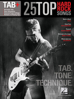 Paperback 25 Top Hard Rock Songs - Tab. Tone. Technique.: Tab+ Book
