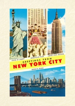 Paperback Vintage Lined Notebook Scenes, Greetings from New York City Book