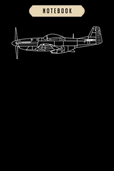 Paperback Notebook: The p 51 wwii fighter airplane pilot front back Notebook-6x9(100 pages)Blank Lined Paperback Journal For Student, kids Book