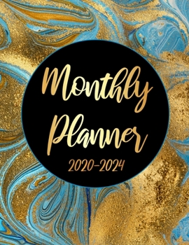 2020-2024 Monthly Planner: Golden Blue 60 Months Appointment Calendar 5 year Monthly Planner 8.5 x 11 Business Planners and Journal Agenda Schedule ... With Holidays and Inspirational Quotes