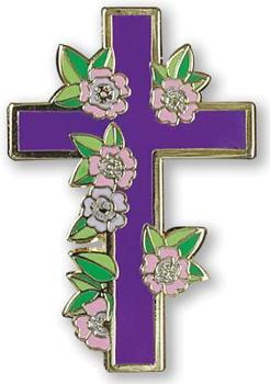 Hardcover Enamel Pin Floral Cross Book