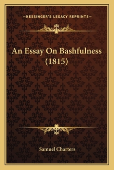 Paperback An Essay On Bashfulness (1815) Book
