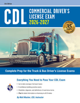 Paperback CDL - Commercial Driver's License Exam, 2025-2026: Complete Prep for the Truck & Bus Driver's License Exams Book