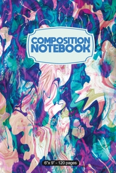 Paperback Composition Notebook: Blue Pearl Liquid Marble 6" X 9" 120 Page Notebook Book