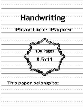 Paperback Handwriting Practice Paper: Notebook with Dotted Lined Sheets for K-3 Students Book