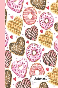 Paperback Journal: Heart Waffles and Donuts Diary with Blank Lined Notebook Paper Book