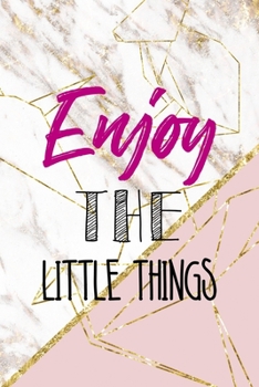Enjoy The Little Things: Origami Notebook Journal Composition Blank Lined Diary Notepad 120 Pages Paperback Pink Marble