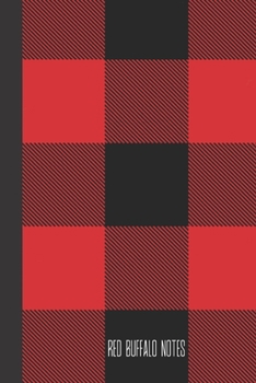 RED BUFFALO NOTES: small lined Buffalo Plaid Notebook / Travel Journal to write in (6'' x 9'') 120 pages