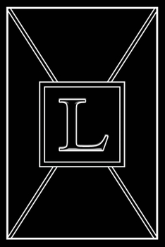 L: Personalized Dot Grid Bullet BUJO Notebook Journal Modern Sleek Black White Minimalist Initial Monogram Letter L - Many Usage Handy Travel Size For Boys MenTeens