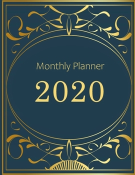 Monthly planner 2020: Large. Month on 2 pages. Incl. 2020 Calendar, Important dates section and Notes pages. 8.5" x 11.0" (Letter size). (Golden design. Soft matte cover).