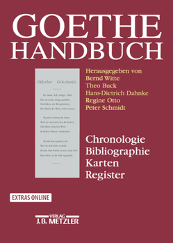 Hardcover Goethe-Handbuch: Chronologie, Bibliographie, Karten, Register [German] Book