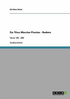 Paperback Zu: Titus Maccius Plautus - Rudens: Verse 185 - 289 [German] Book