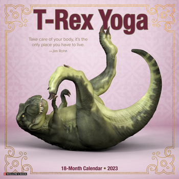 Calendar T-Rex Yoga 2023 Wall Calendar Book