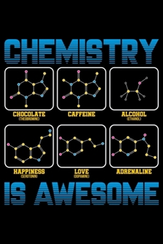 Notizbuch: Chemie Koffein Alkohol Liebe Molekül Geschenk 120 Seiten, 6X9 (Ca. A5), Liniert (German Edition)