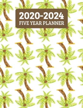 Paperback 2020-2024 Five Year Planner: Monthly Planner - 60 Month Calendar Scheduler Diary for 5 Years With Notes - Cool Tropical Palm Trees Beach Lover (8.5 Book