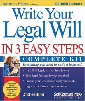 Paperback Write Your Legal Will in 3 Easy Steps Book