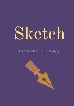 Paperback Sketch: Creativity is Therapy Navy Blue with Fountain Pen nib Book