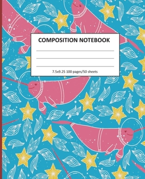 Paperback Composition Notebook: Wide Ruled Line Class Notebook, School Notebook, Homes School Notebook, Gift for Kids, Students, Teens, 7.5 x 9.25, Na Book
