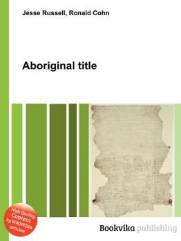Paperback Aboriginal Title Book