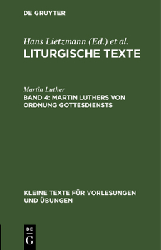 Hardcover Martin Luthers Von Ordnung Gottesdiensts [German] Book