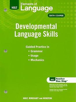 Paperback Elements of Language: Developmental Language Skills Book
