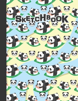 Paperback Sketchbook: Cute Blank Notebook for Sketching and Picture Space with Kawaii Panda Sushi, Unlined Paper Book for Drawing, Journalin Book