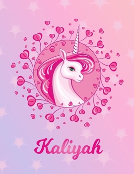 Kaliyah: Unicorn Large Blank Primary Sketchbook Paper | Pink Purple Magical Horse Personalized Letter K Initial Custom First Name Cover | Drawing ... | Art Sketch Book| Create & Learn to Draw