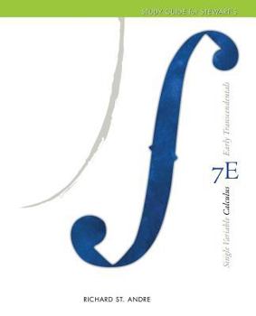 Paperback Study Guide for Stewart's Single Variable Calculus: Early Transcendentals, 7th Book