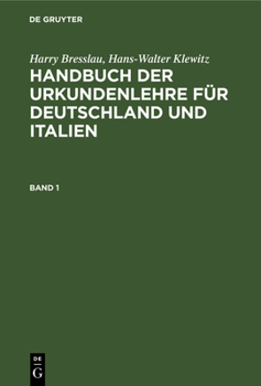 Hardcover Handbuch der Urkundenlehre für Deutschland und Italien Handbuch der Urkundenlehre für Deutschland und Italien [German] Book