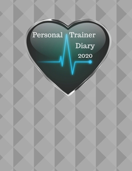 Paperback Personal Trainer Diary 2020: Appointment planner. Day to a page with hourly client times to ensure home business organization. Unique themed interi Book