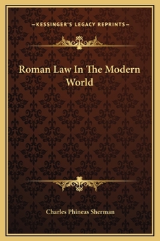 Hardcover Roman Law In The Modern World Book