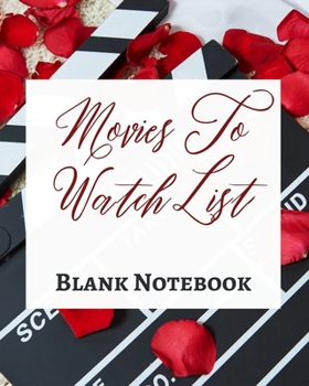 Paperback Movies To Watch List - Blank Notebook - Write It Down - Pastel Rose Red Black - Abstract Modern Contemporary Unique Art Book
