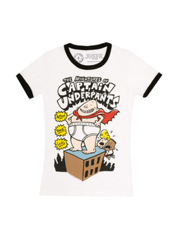 The Adventures of Captain Underpants Women's Ringer T-Shirt Small