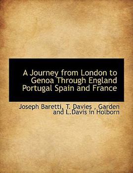 Paperback A Journey from London to Genoa Through England Portugal Spain and France Book