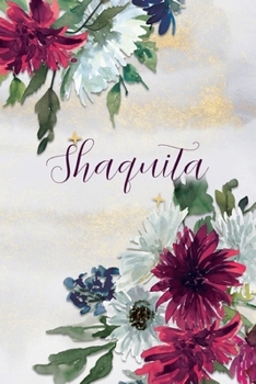 Shaquita: Personalized Journal Gift Idea  for Women (Burgundy and White Mums)