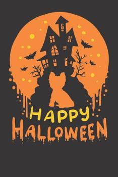 Paperback Notebook: Yorkshire Terrier Happy Halloween Gift Dot Grid Dotted 6x9 120 Pages Book