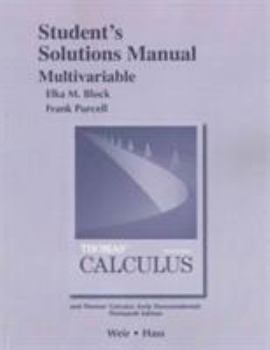 Paperback Student Solutions Manual, Multivariable for Thomas' Calculus Book