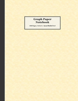 Paperback Graph Paper Notebook: 100 Pages, 8.5x11, Quad Ruled 5x5, Yellow Parchment Cover Pattern Book